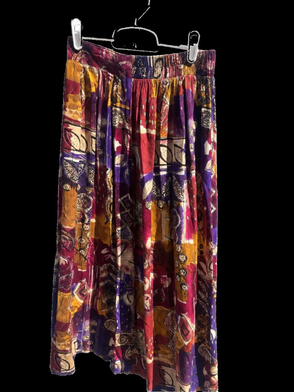 Expose Burgundy Purple Patterned Skirt Gently Used